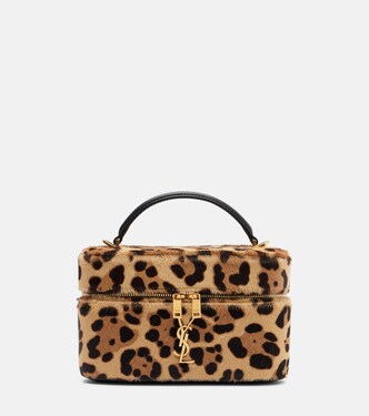 Bolso neceser Gaby de pelo de becerro estampado | Saint Laurent