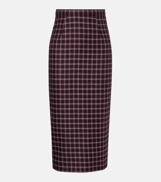 Lorelei houndstooth genzianella pencil skirt | Emilia Wickstead