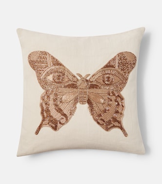 Muse beaded linen cushion | Jonathan Adler