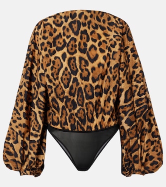Oversized animal-print bodysuit | Alaïa