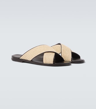 Sandalen Otawi aus Raffiabast mit Leder | Manolo Blahnik
