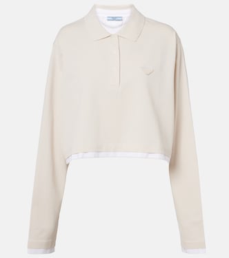 Cotton piqué and jersey polo shirt | Prada