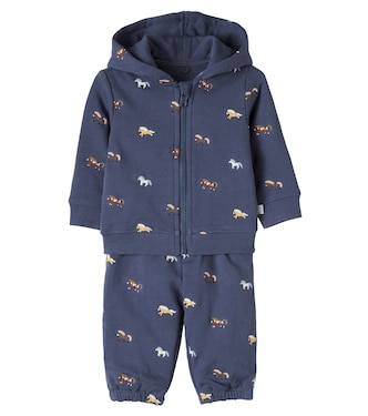 Baby embroidered hoodie and sweatpants set | Stella McCartney Kids