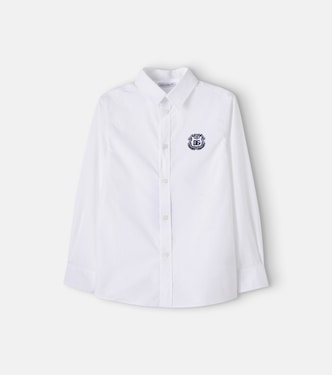 Embroidered cotton poplin shirt  | Dolce&Gabbana Kids