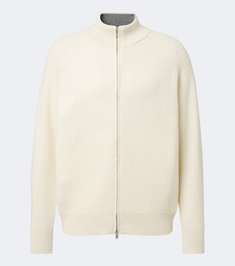 Ribbed-knit wool and cashmere zip-up cardigan | Lardini