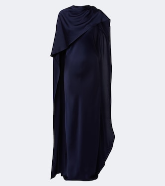 Izel asymmetric caped satin gown | Simkhai
