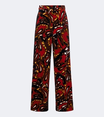印花棉质混纺阔腿裤 | Dries Van Noten