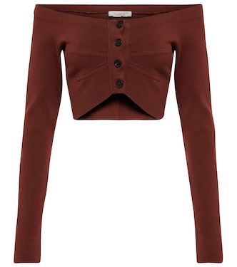 Top raccourci à encolure bardot en coton | Philosophy di Lorenzo Serafini