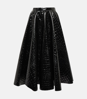 Croc-effect midi skirt | Alaïa
