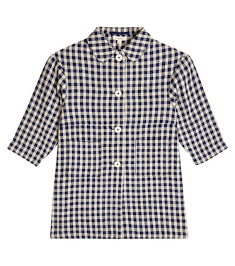 Cambridge gingham silk coat | Caramel