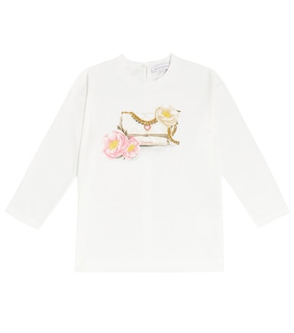 Printed cotton jersey top | Monnalisa