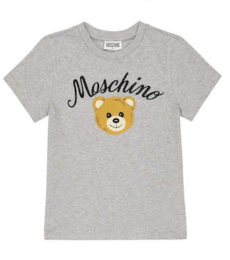 Embroidered cotton-blend jersey T-shirt | Moschino Kids