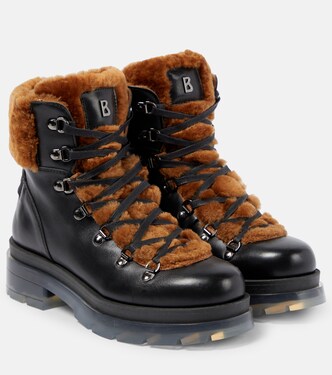 Swansea shearling-trimmed leather ankle boots | Bogner