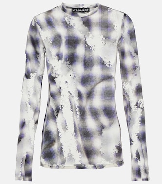 Checked sheer devoré top  | Y/Project