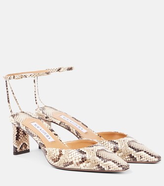 Blade 65 snake-effect leather pumps | Aquazzura