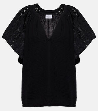 Tish embroidered cotton top | Velvet