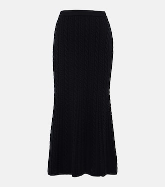 Cable-knit wool midi skirt | Alessandra Rich