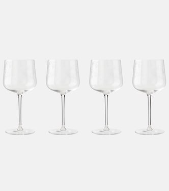 Midnight Flowers Mirtillo Tea set of 4 wine glasses by Marni | Serax
