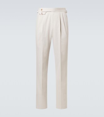 Cotton and cashmere straight pants | Dunhill