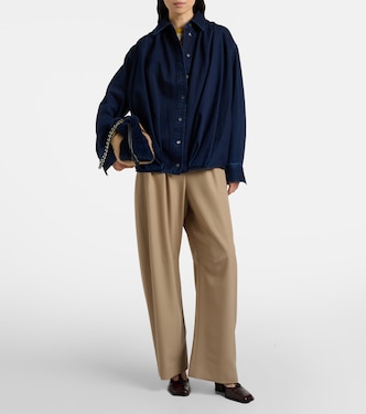 Wool wide-leg pants in beige - Loewe | Mytheresa
