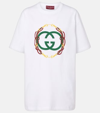 T-shirt in jersey di cotone Interlocking G | Gucci
