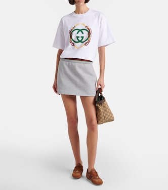 Interlocking G cotton jersey T-shirt in white - Gucci | Mytheresa