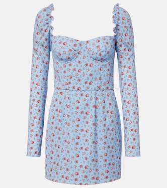 Vestido corto en mezcla de seda floral | Dolce&Gabbana