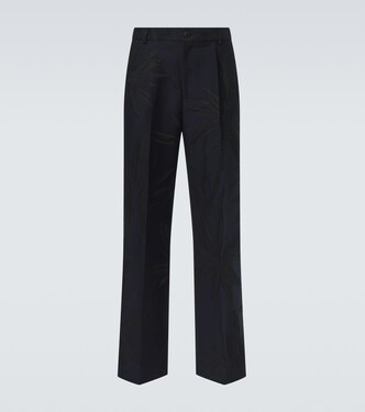 Floral cotton-blend straight pants | Dries Van Noten
