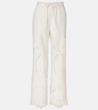 Daisy cotton and linen wide-leg pants | Veronica Beard
