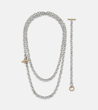 Collar de cadena DY Mercer® de oro de 18 ct y plata de ley con diamantes | David Yurman