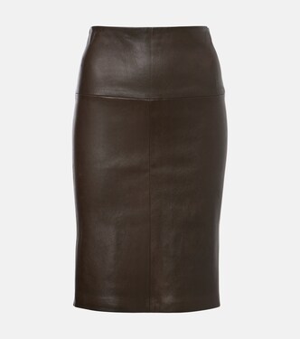 Gonna midi Gin in pelle | Stouls