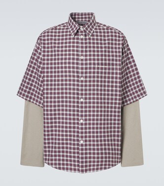 Layered checked cotton shirt | Balenciaga