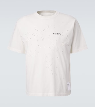 Distressed cotton jersey T-shirt | Satisfy