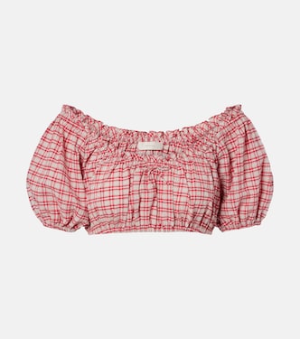 Murcia checked cotton crop top | Faithfull