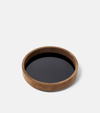 Small suede-trimmed decorative tray | Michaël Verheyden