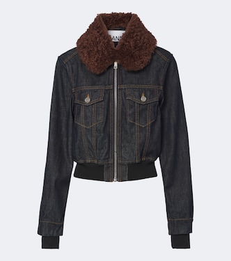 Cropped-Blouson aus Denim | Ganni