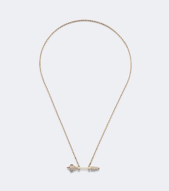 Python 9kt gold and enamel pendant necklace with diamonds | Yvonne Léon