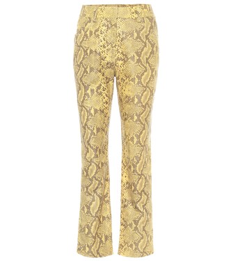 Pantalon imprimé à taille haute en cuir embossé | Common Leisure