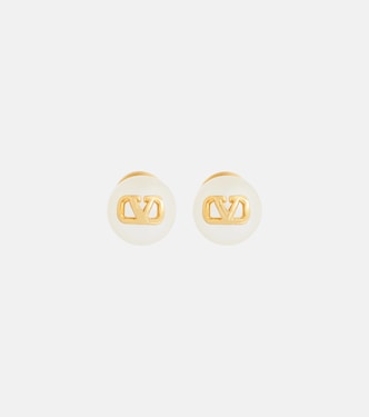 VLogo faux pearl earrings | Valentino