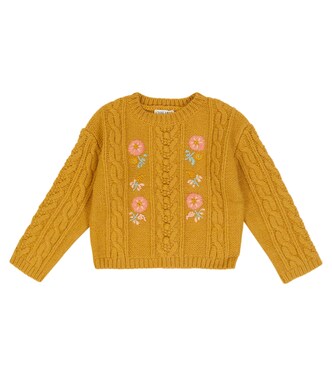 Georgette embroidered cable-knit sweater | Louise Misha