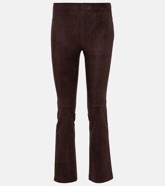 JP Twenty mid-rise bootcut suede pants | Stouls
