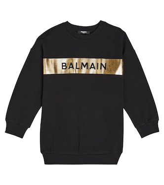 Logo embellished cotton sweatshirt | Balmain Kids