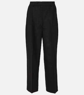 Pantalon droit raccourci à taille haute | Toteme