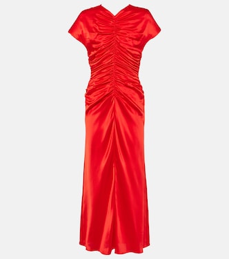 Aubree ruched silk midi dress | Tove