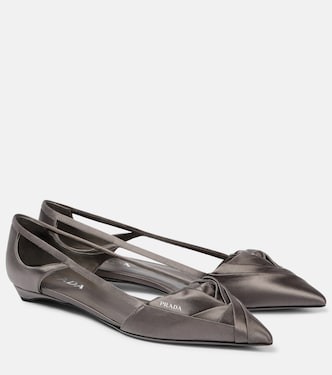 Cutout satin ballet flats | Prada
