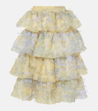 Ruffled appliqué midi skirt | Susan Fang