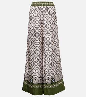 Printed silk twill palazzo pants | La DoubleJ