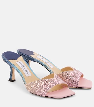 Skye 70 embellished satin mules | Jimmy Choo