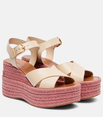 Isla leather espadrille wedges | Chloé