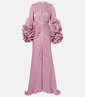 Ruffled gathered gown | Costarellos